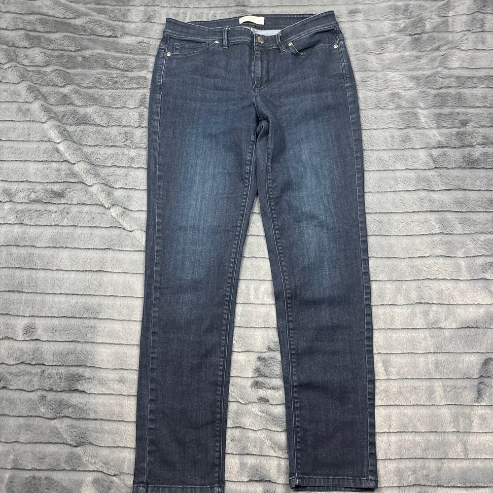 J. Jill Authentic Fit Slim Leg Jeans Womens 8 Dark Wash Indigo Stretch Denim